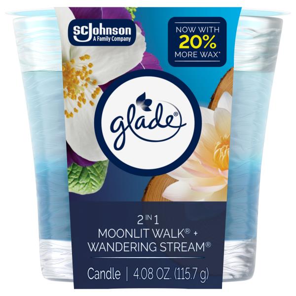 Glade 2in1 Jar Candle, Moonlit Walk & Wandering Stream Scented Candle, 3.4 oz Publix Super Markets