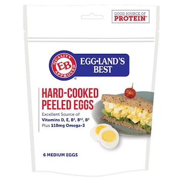 Eggland's Best Hard Cooked Eggs, Medium White, 6 count