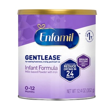 Enfamil for sensitive tummies. is clinically proven to ease fussiness, gas, colic and crying in 24 hours.