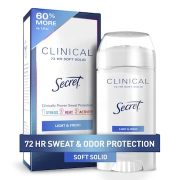 Secret Clinical Strength Clinical Strength Soft Solid Antiperspirant and Deodorant, Light & Fresh, 2.6 oz