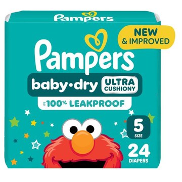 Pampers Baby Dry Diapers, Size 5, 24 Count