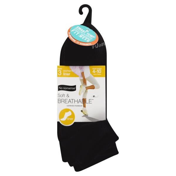 2 Pairs No Nonsense Aromatherapy Liner Socks – Cotton Terry Cushioned Shoe Liners – Women’s Size 4-10