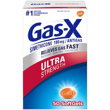 Gas-x US Ultra Strength Gas Relief Softgels with Simethicone 180 mg for Bloating Relief - 50 Count