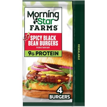MorningStar Farms Veggie Burgers Spicy Black Bean, Vegetarian Meat