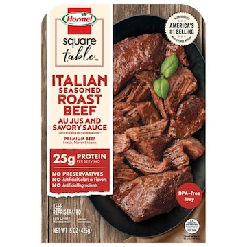 HORMEL Square Table HORMEL SQUARE TABLE Italian Style Beef Roast Au Jus, 15 OZ