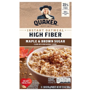 Quaker Instant Oatmeal, High Fiber, Maple & Brown Sugar