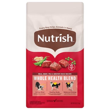 Nutrish Natural Adult Whole Health Blend Real Beef, Pea & Brown Rice Recipe Food for Dogs
