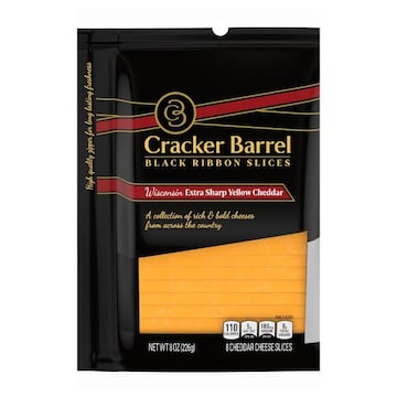 Cracker Barrel Cheese Slices, Extra Sharp Yellow Cheddar, Wisconsin