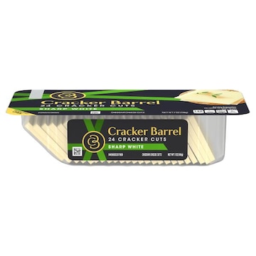 Cracker Barrel Cheddar Cheese Cuts, Sharp White, Cracker Cuts