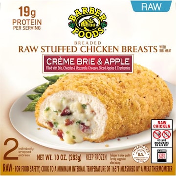 BARBER FOODS Stuffed Chicken Breasts Creme Brie Apple, 2 Count