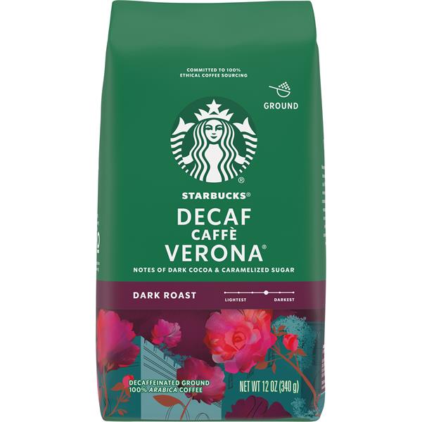 Starbucks Coffee, Ground, Dark Roast, Caffe Verona, Decaffeinated