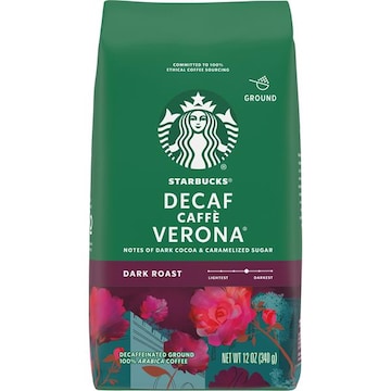 Starbucks Coffee, Ground, Dark Roast, Caffe Verona, Decaffeinated