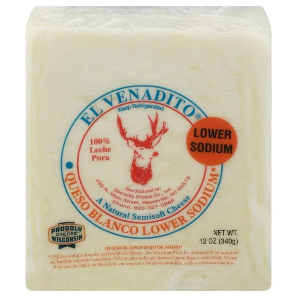 El Venadito Queso Blanco Lower Sodium, Chunk Cheese | Publix Super Markets