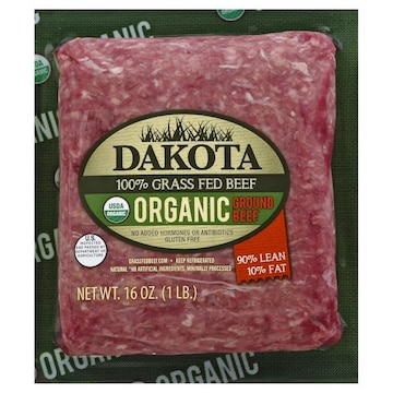 Dakota Beef, Ground, Organic, 90%/10%