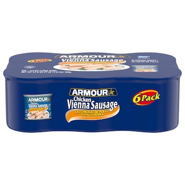 Armour Chicken Vienna Sausage, In Chicken Broth, 6 Pack