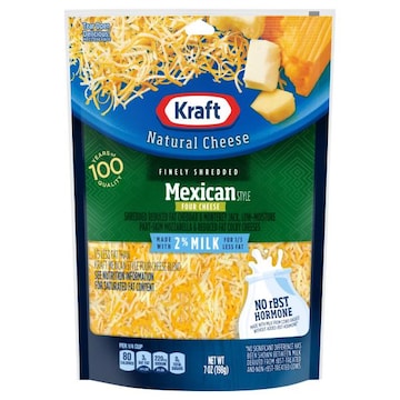 Kraft Mexican Style Four Cheese Finely Shredded Cheese