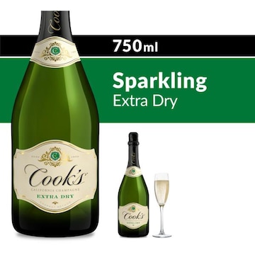 Cook's California Champagne Extra Dry White Sparkling Wine Bottle
