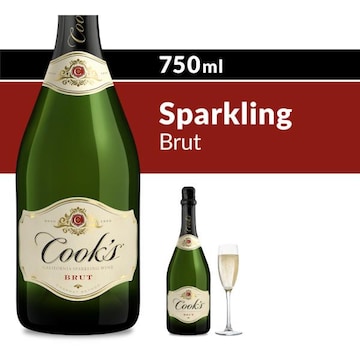 Cook's California Champagne Brut White Sparkling Wine Bottle