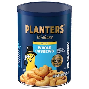 Planters Deluxe Cashews, Whole, Salted