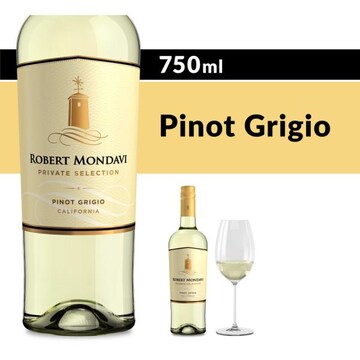 Robert Mondavi Private Selection Pinot Grigio White Wine Bottle