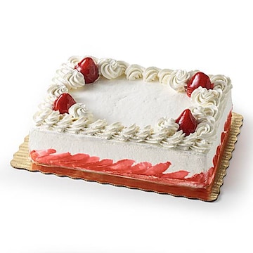 1/4 Sheet Strawberry & Cream Supreme Cake