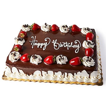 1/2 Sheet Vanilla Strawberry Elegance Cake