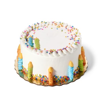 8in Vanilla Buttercream Candles Birthday Cake