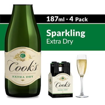 Cook's California Champagne Extra Dry White Sparkling Wine Mini Bottles