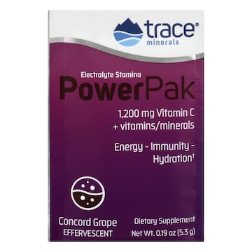 Trace Electrolyte Stamina, Effervescent, Concord Grape, Power Pak