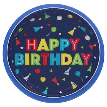 Unique Paper Plates, Peppy Birthday, 6-3/4 Inch