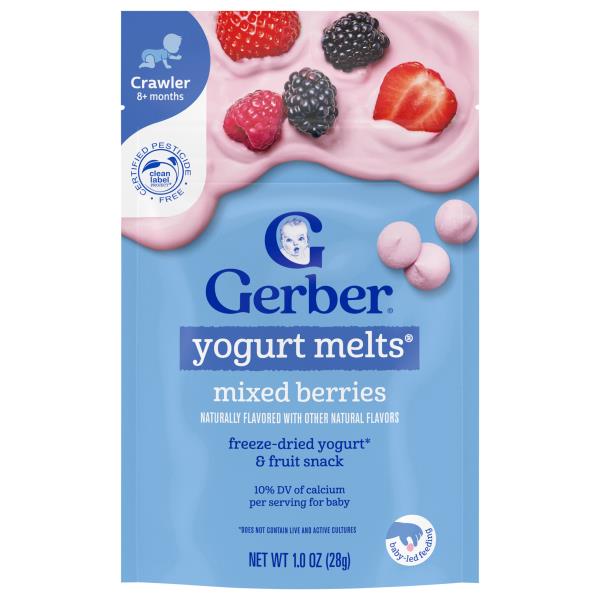 Gerber Crawler (8+ Months) Mixed Berries Yogurt Melts | Publix