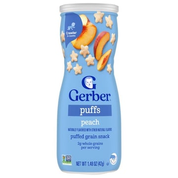 Gerber Crawler (8+ Months) Puffed Grain Snack Peach Puffs