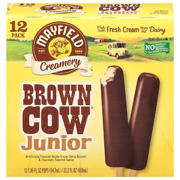 Mayfield Creamery Ice Pops, Brown Cow, Junior, 12 Pack