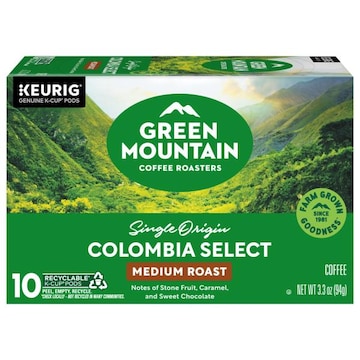 Green Mountain Coffee Roasters Single Origin K-Cup Pods Medium Roast Colombia Select Coffee