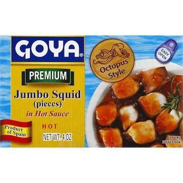 Goya Squid, Premium, Jumbo, Pieces, in Hot Sauce, Hot