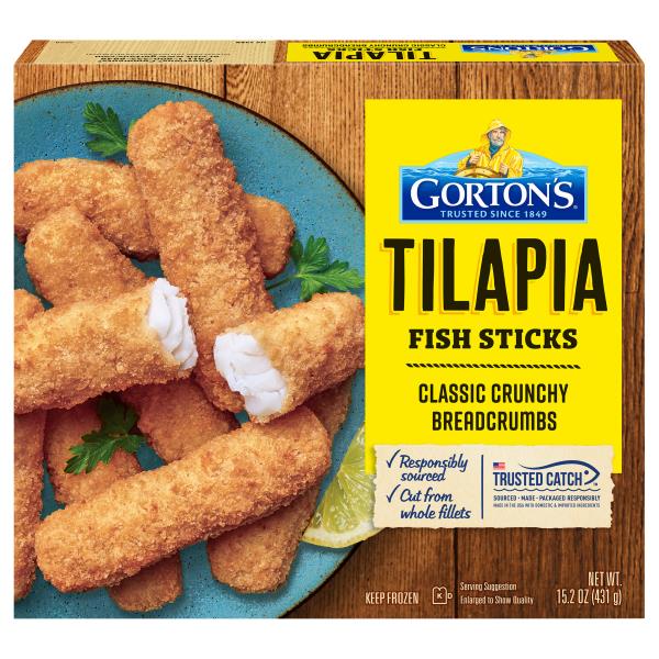 Gorton's Fish Sticks, Tilapia, Classic Crunchy Breadcrumbs Publix