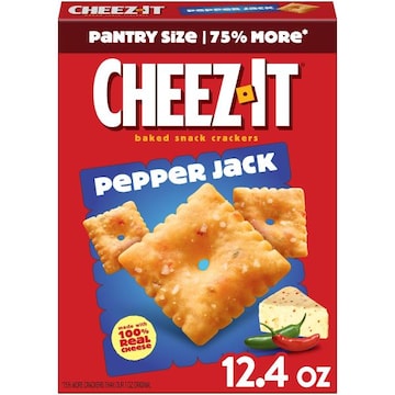 Cheez-It Cheese Crackers Pepper Jack, Baked Snack Crackers