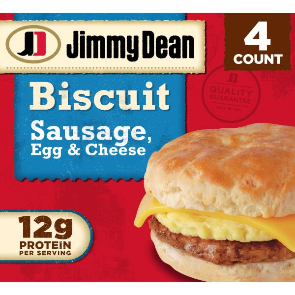 Jimmy Dean Biscuit Breakfast Sandwiches with Sausage, Egg, and Cheese