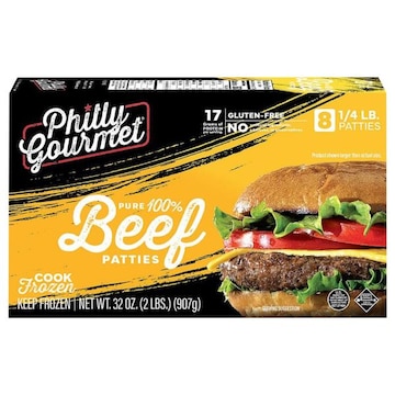 Philly Gourmet Patties, Pure 100% Beef