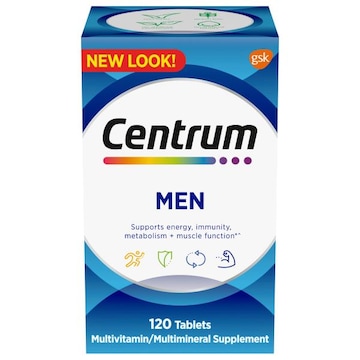 Centrum Multivitamin for Men, Multivitamin/Multimineral Supplement with Vitamin D3, B Vitamins and Antioxidants, Gluten Free, Non-GMO Ingredients - 120 Count