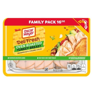 Oscar Mayer Deli Fresh Oven Roasted Turkey Breast Sliced Lunch Meat Family Size