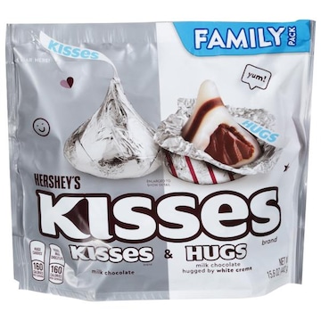 Hershey's Kisses Milk Chocolate, White Creme, Hugs & Kisses, Family Pack