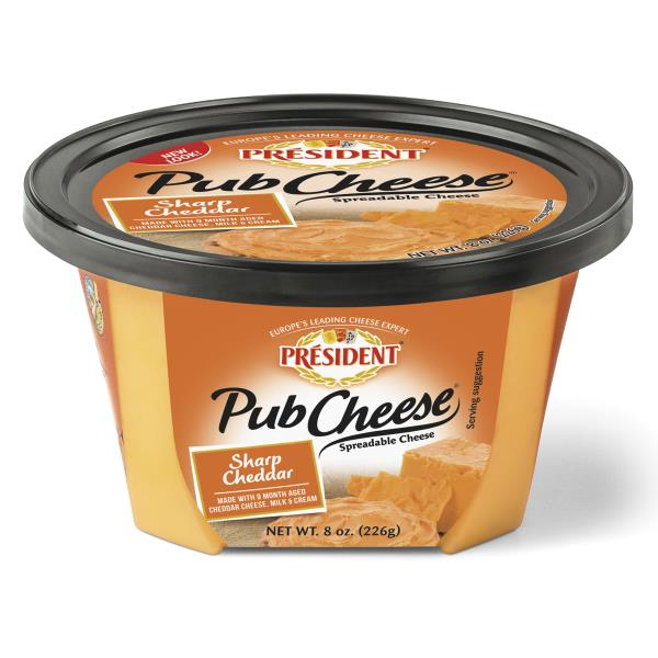 President Pub Cheese Cheese, Spreadable, Sharp Cheddar Publix Super Markets