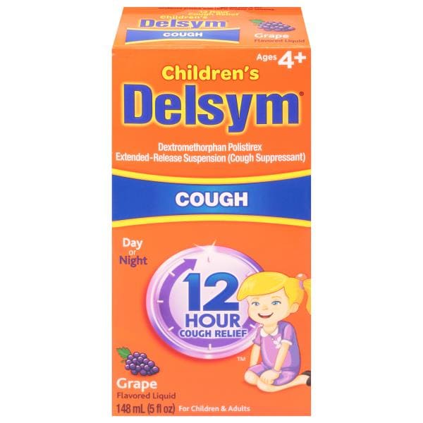 Delsym Cough, Children's, Liquid, Grape Flavored 