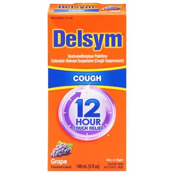 Delsym Cough Relief, Day or Night, Liquid, Grape Flavored