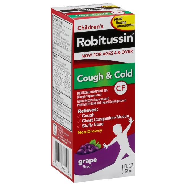 ROBITUSSIN Cough & Cold, Children's, NonDrowsy, Grape Flavor Publix