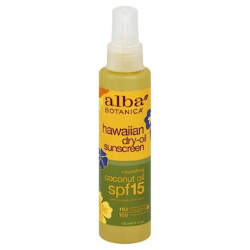 Alba Botanica Hawaiian Sunscreen, Dry-Oil, Nourishing Coconut Oil, SPF 15