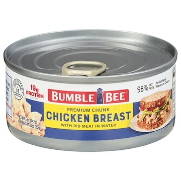 Bumble Bee Chicken Breast, with Rib Meat in Water, Premium Chunk
