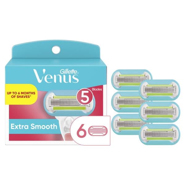 Venus Extra Smooth Women's Razor Blade Refills, 6 Count Publix Super
