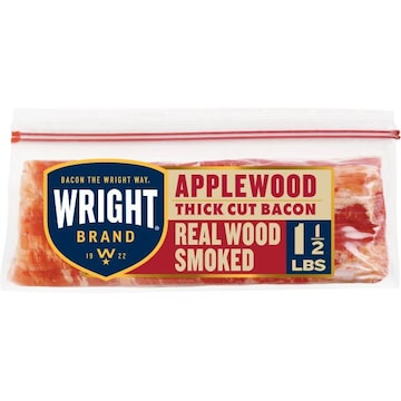 Wright Brand Applewood Real Wood Smoked Thick Cut Bacon